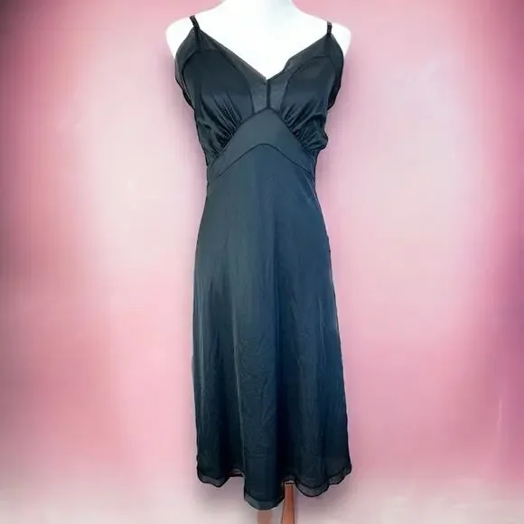 Vintage 1960s Tall Black Slip Tall GVC Over Five Seven Shop Retro Mad Men Pinup - Picture 1 of 8